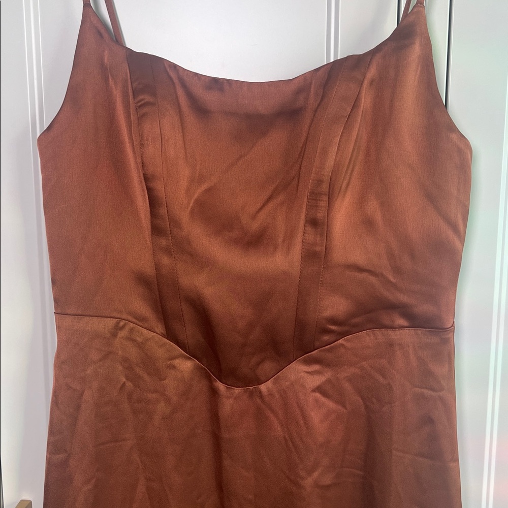 ASTR The Label Satin Corset Dress in Copper, NWT - Picture 7 of 7
